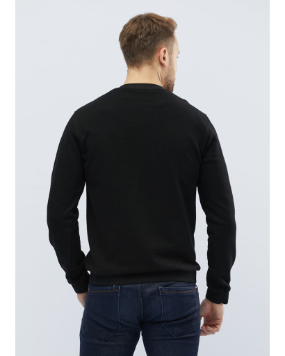 Однотонный черный мужской свитшот 31933, Цвет: Черный, Размер: 2XL, изображение 3