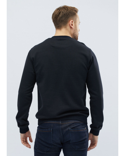 Однотонный синий мужской свитшот 31935, Цвет: Темно-синий, Размер: L, изображение 3