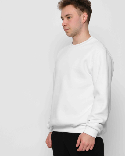 Однотонный белый мужской свитшот 31936, Цвет: Белый, Размер: S, изображение 3