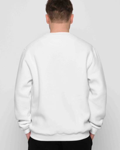 Однотонный белый мужской свитшот 31936, Цвет: Белый, Размер: S, изображение 4