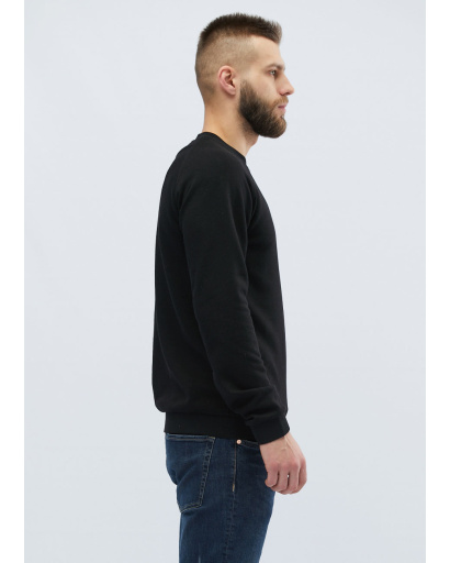 Утепленный черный мужской свитшот на флисе 30134, Цвет: Черный, Размер: S, изображение 2