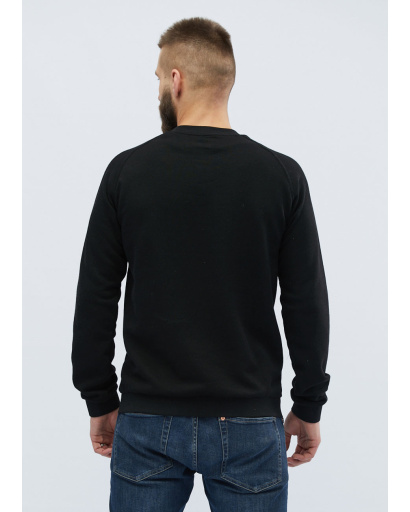 Утепленный черный мужской свитшот на флисе 30134, Цвет: Черный, Размер: S, изображение 3