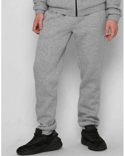 Серые мужские спортивные штаны на флисе 29885, Цвет: Серый, Размер: S, изображение 5