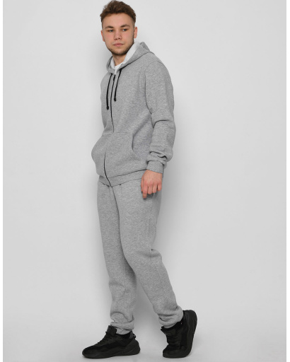 Серые мужские спортивные штаны на флисе 29885, Цвет: Серый, Размер: S, изображение 3