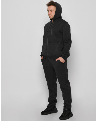 Чоловічі антрацитові спортивні штани на флісі 29936, Колір: Графіт, Розмір: L, зображення 2