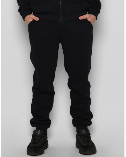 Синие мужские спортивные штаны на флисе 29937, Цвет: Синий, Размер: S, изображение 2