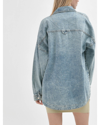 Джинсова куртка oversize 55160, Колір: Синій, Розмір: M, зображення 3