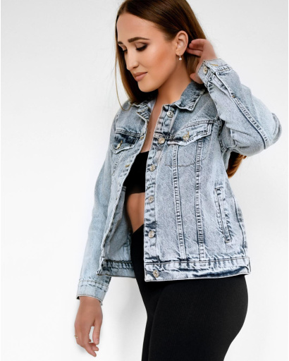 Класична джинсова куртка 55163, Колір: Блакитний, Розмір: M, зображення 5