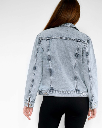 Класична джинсова куртка 55163, Колір: Блакитний, Розмір: M, зображення 6