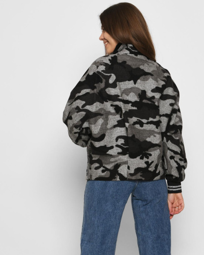 Коротке демісезонне пальто у стилі мілітарі кольору сірий 32018, Колір: Сірий, Розмір: S, зображення 3