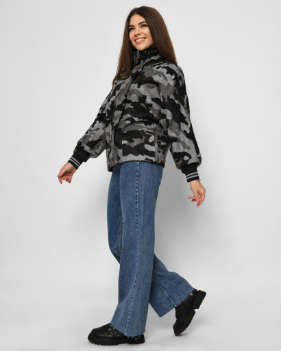 Коротке демісезонне пальто у стилі мілітарі кольору сірий 32018, Колір: Сірий, Розмір: S, зображення 4