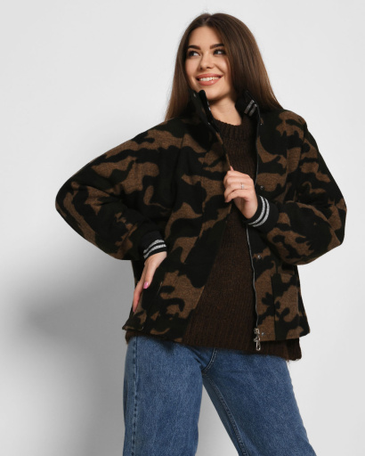 Коротке демісезонне пальто у стилі мілітарі 32019, Колір: Хакі, Розмір: XS, зображення 5