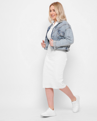 Джинсова куртка блакитного кольору 43114, Колір: Блакитний, Розмір: M, зображення 2