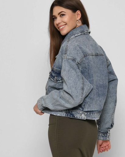 Блакитна жіноча джинсівка 43136, Колір: Блакитний, Розмір: L, зображення 3