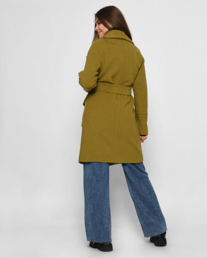 Укорочене пальто на запАх кольору хакі 32189, Колір: Хакі, Розмір: XS, зображення 4