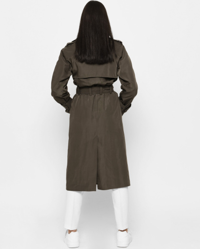 Демисезонный женский плащ на пуговицах цвета хаки 36063, Цвет: Хаки, Размер: XS, изображение 5