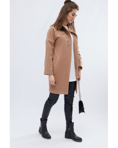 Демісезонне жіноче пальто, колір пісок 32505, Колір: Кемел, Розмір: XS, зображення 2