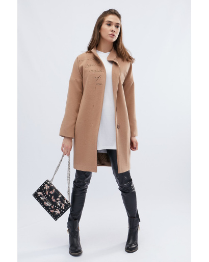 Демісезонне жіноче пальто, колір пісок 32505, Колір: Кемел, Розмір: XS, зображення 3