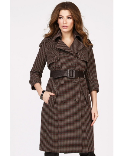 Пальто с рукавом 3/4 цвета синий-марсала 35004, Цвет: Бургунди, Размер: XS, изображение 2