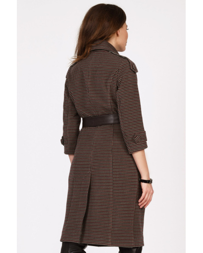 Пальто с рукавом 3/4 цвета синий-марсала 35004, Цвет: Бургунди, Размер: XS, изображение 4