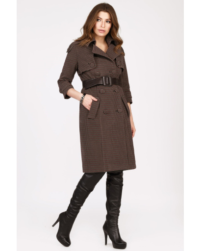 Пальто с рукавом 3/4 цвета синий-марсала 35004, Цвет: Бургунди, Размер: XS, изображение 5