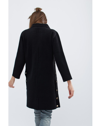 Стильне міське пальто кольору чорний 30553, Колір: Чорний, Розмір: ONE SIZE, зображення 3