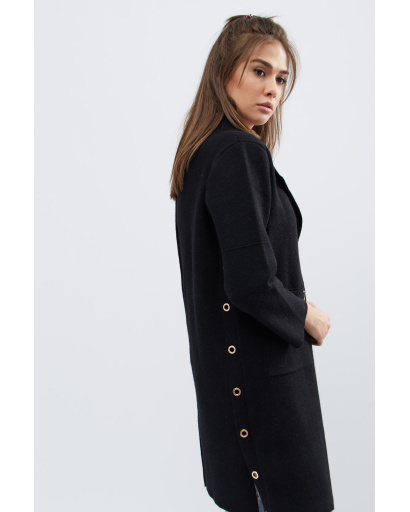 Стильне міське пальто кольору чорний 30553, Колір: Чорний, Розмір: ONE SIZE, зображення 7