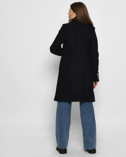 Пальто з коміром у клітинку кольору синій 32511, Колір: Синій, Розмір: XS, зображення 3