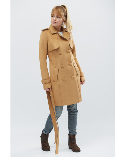 Бежевий двобортний кардиган 32116, Колір: Бежевий, Розмір: XS, зображення 2