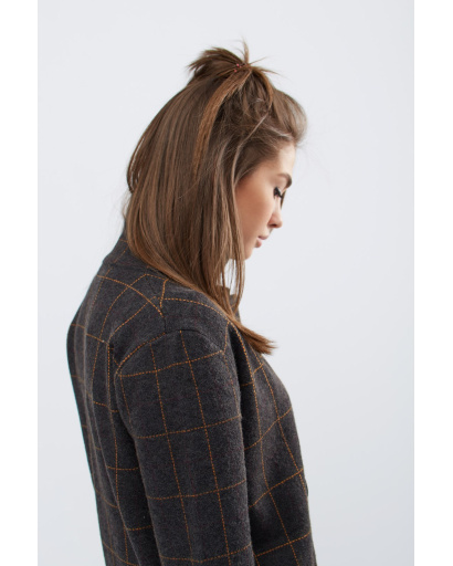 Демісезонне пальто прямого силуету на ґудзиках 30570, Колір: Графіт, Розмір: ONE SIZE, зображення 6