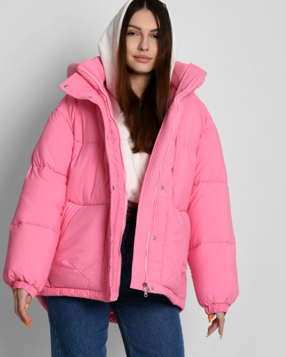 Зимняя женская куртка из экопуха, цвет фуксия 55260, Цвет: Малина, Размер: S, изображение 4