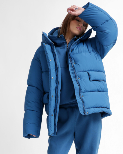Зручний жіночий пуховик oversize, колір електрик 55843, Колір: Синій, Розмір: S, зображення 2