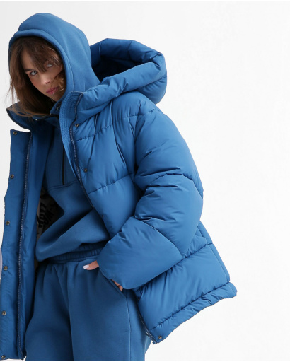Зручний жіночий пуховик oversize, колір електрик 55843, Колір: Синій, Розмір: S, зображення 5