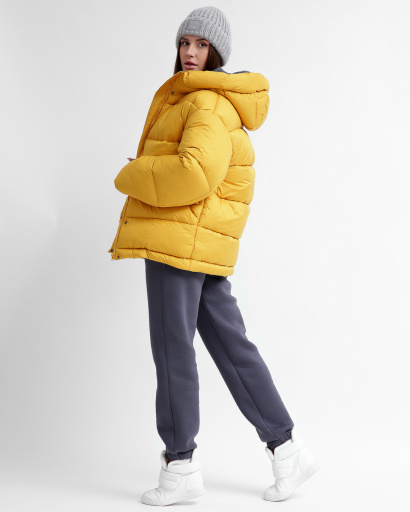 Зручний жіночий пуховик oversize, колір гірчиця 55847, Колір: Гірчиця, Розмір: M, зображення 3