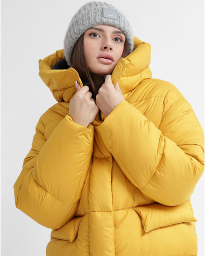 Зручний жіночий пуховик oversize, колір гірчиця 55847, Колір: Гірчиця, Розмір: M, зображення 5
