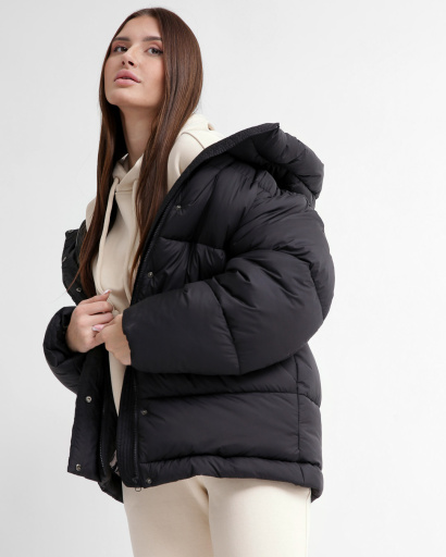 Удобный женский пуховик oversize, цвет черный 55848, Цвет: Черный, Размер: L, изображение 4