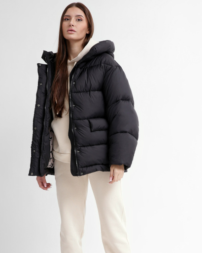 Удобный женский пуховик oversize, цвет черный 55848, Цвет: Черный, Размер: L, изображение 2