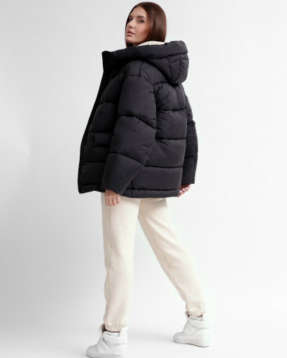 Удобный женский пуховик oversize, цвет черный 55848, Цвет: Черный, Размер: L, изображение 3