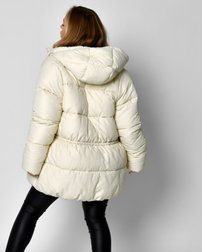 Женский пуховик молочного цвета 56101, Цвет: Молочний, Размер: XS, изображение 2