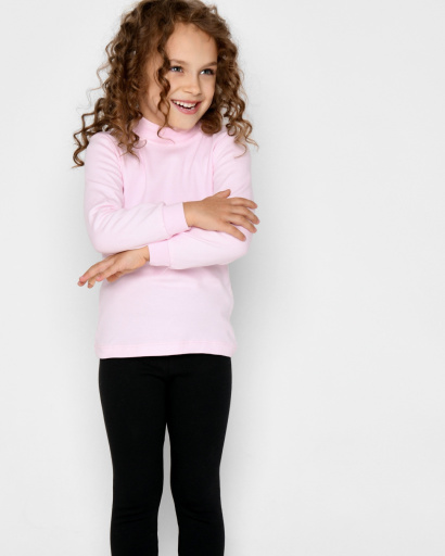 Дитячий рожевий гольф із коміром-стійкою 53220, Колір: Рожевий, Розмір: 110, зображення 3