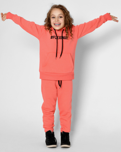 Детский костюм на флисе с надписью "#flexpark" 53208, Цвет: Корал, Размер: 122, изображение 3