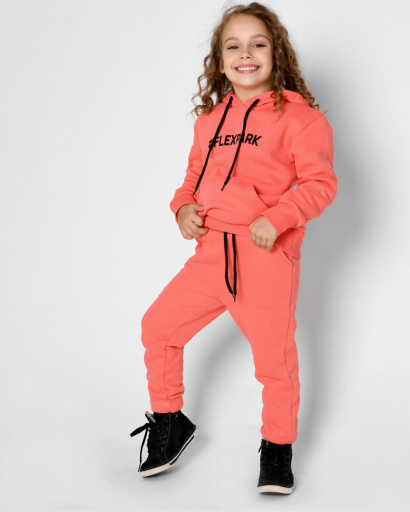 Детский костюм на флисе с надписью "#flexpark" 53208, Цвет: Корал, Размер: 122, изображение 4