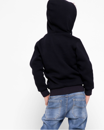 Однотонна дитяча спортивна кофта темно-синього кольору 31994, Колір: Темно-синій, Розмір: 98, зображення 3