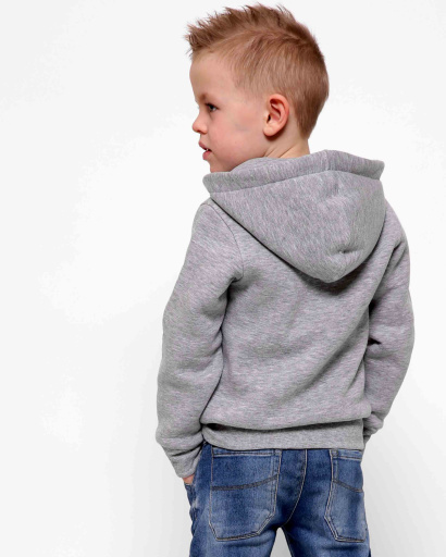Однотонна дитяча спортивна кофта сірого кольору 31996, Колір: Сірий, Розмір: 92, зображення 4