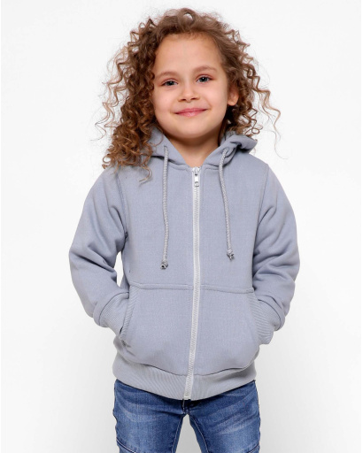 Однотонна дитяча спортивна кофта сіро-блакитного кольору 31998, Колір: Блакитний, Розмір: 98, зображення 2