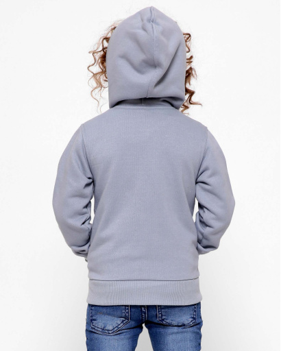 Однотонна дитяча спортивна кофта сіро-блакитного кольору 31998, Колір: Блакитний, Розмір: 98, зображення 3