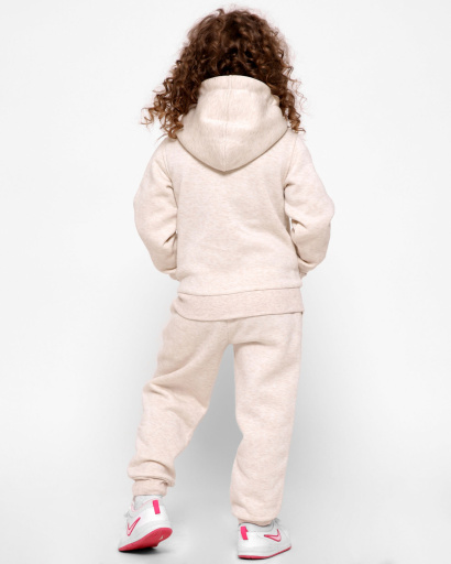 Детская однотонная спортивная кофта бежевого цвета 31999, Цвет: Бежевый, Размер: 92, изображение 4