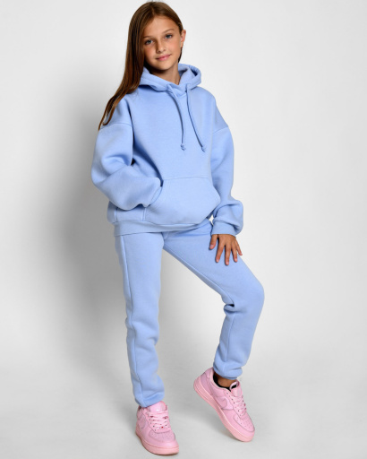 Подростковый спортивный костюм на флисе 52556, Цвет: Голубой, Размер: 122, изображение 3
