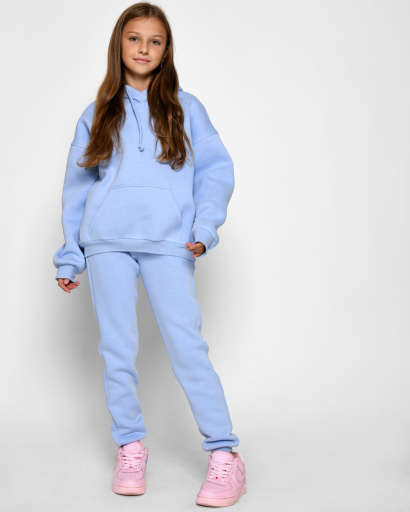 Подростковый спортивный костюм на флисе 52556, Цвет: Голубой, Размер: 122, изображение 9