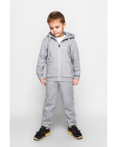 Сіра дитяча спортивна кофта без принта 30426, Колір: Сірий, Розмір: 92, зображення 3